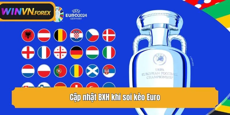 Cập nhật BXH khi soi kèo Euro